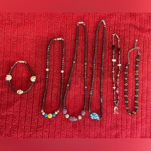 Lot Of Five Beaded Necklaces And One Bracelet New
